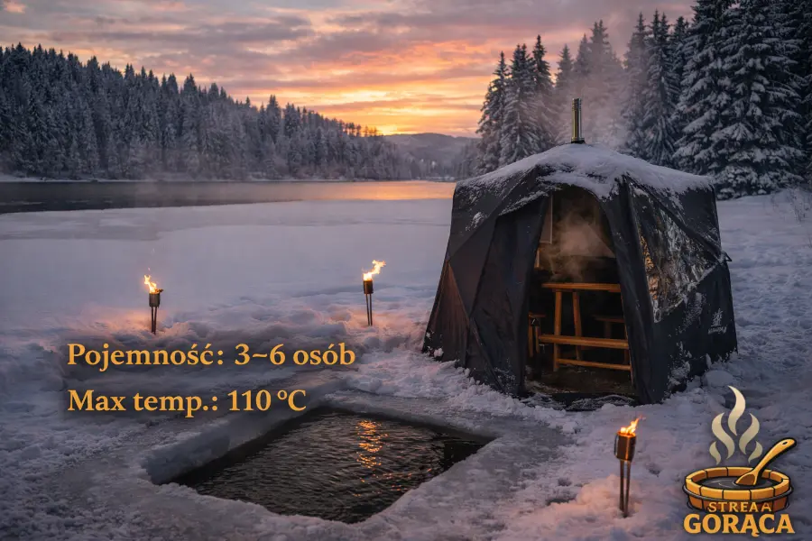 Wynajem sauny na weekend – mobilna sauna gotowa do użytku w&nbsp;naturze